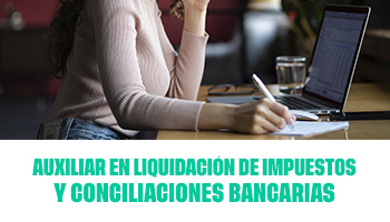 Auxiliar en liquidación de impuestos y conciliaciones bancarias